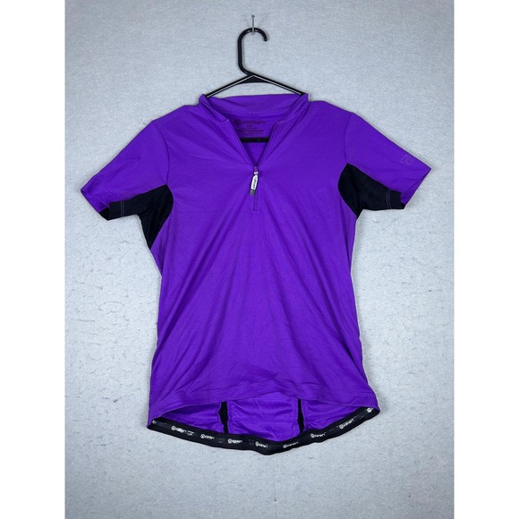 Canari Cycling Jersey Womens Medium Purple Black Short Sleeve Bike Top Pockets - Picture 1 of 10